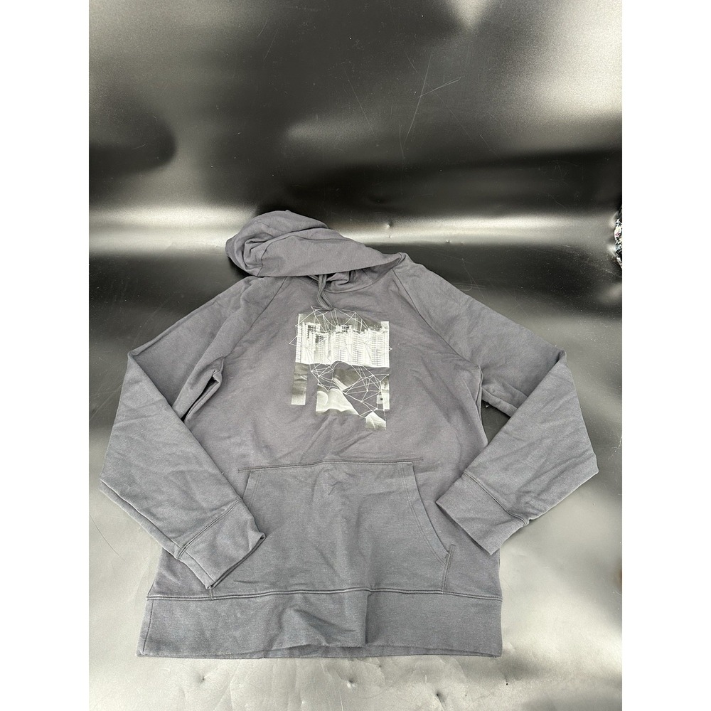 Express Pullover Hoodie Gray Front‎ City Graphic/Space/ Geometric  Medium Cotton